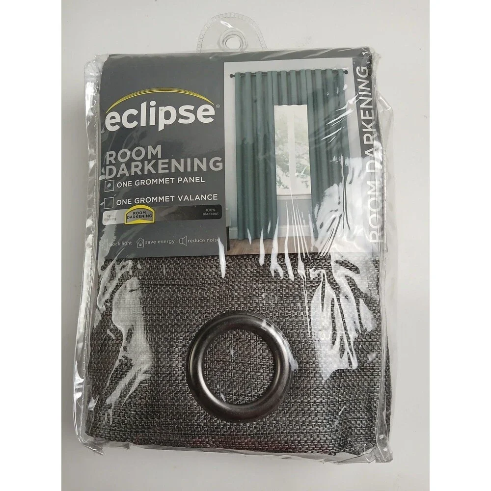 NEW Eclipse Blackout 52 x 63 Grommet single curtain panel 'Bryson Gray' #CT22